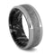 Gibeon Meteorite, Titanium 8mm Comfort Fit Black and White Mokume Gane Wedding Band