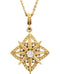 Diamond Vintage Dangle 14K Yellow Gold Pendant Necklace, 18" (1/6 Cttw)