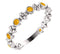 Genuine Citrine Beaded Ring , Rhodium-Plated 14k White Gold