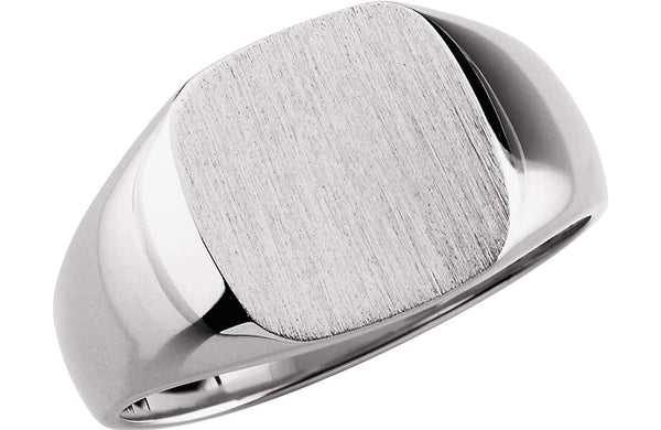 Men's Closed Back Square Signet Ring, Continuum Sterling Silver (10mm)