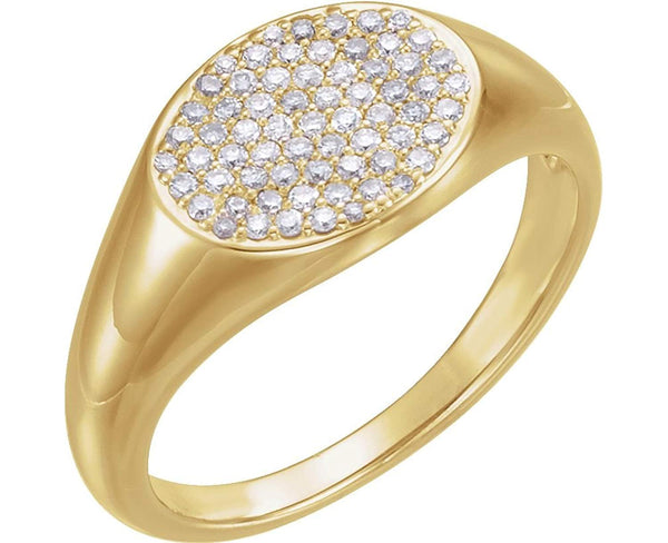 Diamond Pave Ring, 14k Yellow Gold (1/3 Ctw, Color G-H, Clarity I1), Size 6.75