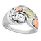 Ave 369 4-Stone CZ Ring, Sterling Silver, 12k Green and Rose Gold Black Hills Gold Motif