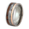 Gibeon Meteorite, Ironwood, Copper 8mm Comfort Fit Titanium Wedding Band, Size 15.5