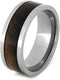 Whiskey Barrel Oak Wood Inlay 8mm Comfort-Fit Titanium Band, Size 11.5