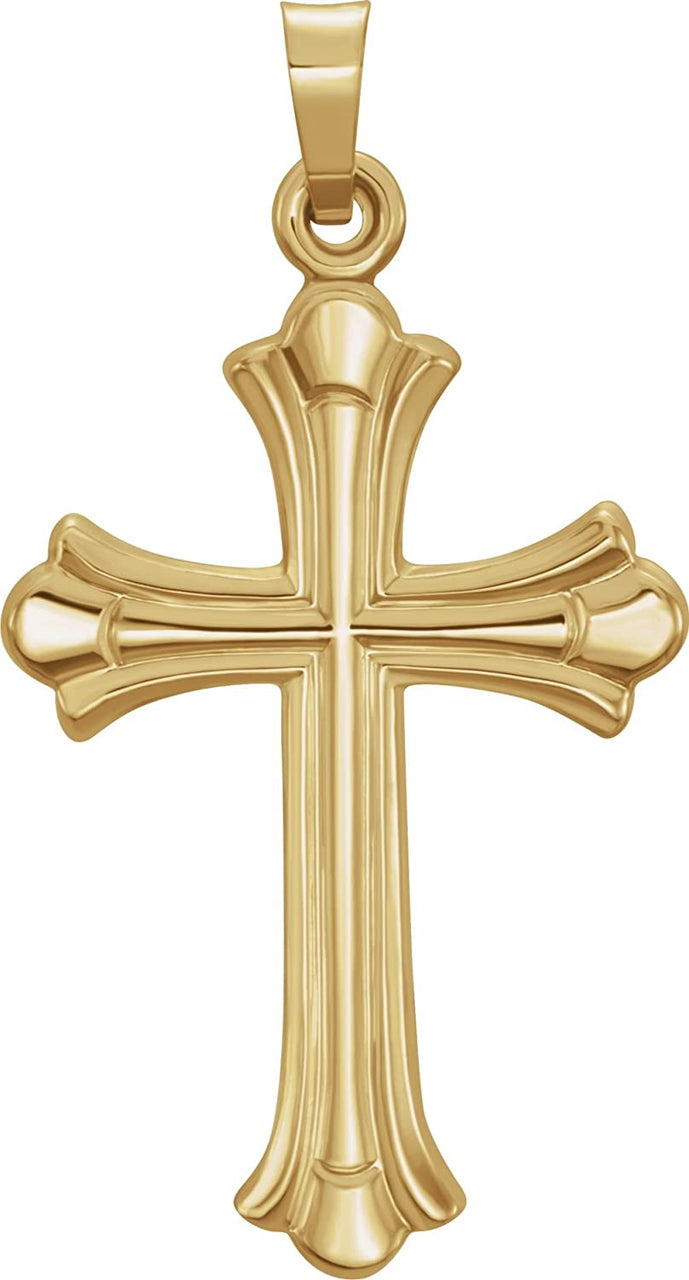 Fleury Hollow Cross 14k Yellow Gold Pendant (33.8X17.7 MM)