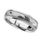 14k White Gold Diamond-Cut Engraved Leaf Pattern 6mm Comfort-Fit Band