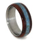 Turquoise, Ruby Redwood 7mm Comfort-Fit Matte Titanium Band