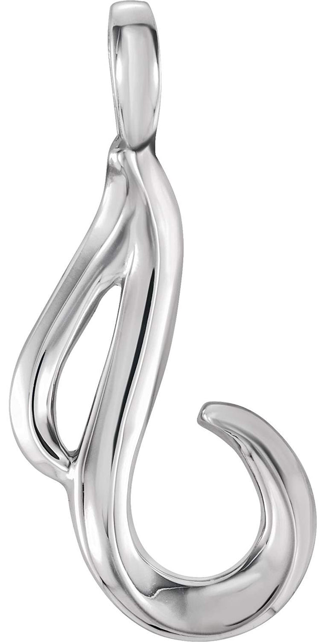 Petite Freeform Pendant, Rhodium-Plated 14k White Gold