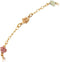 Petite Rose Chain Bracelet, 10k Yellow Gold, 12k Green and Rose Gold Black Hills Gold Motif