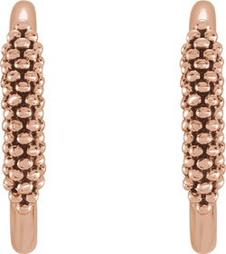 Diamond Freeform J-Hoop Earrings, 14k Rose Gold (.1 Ctw, G-H Color, I1 Clarity )