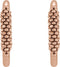 Diamond Freeform J-Hoop Earrings, 14k Rose Gold (.1 Ctw, G-H Color, I1 Clarity )