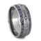 White Sapphire, Gibeon Meteorite, Cobaltium Mokume 8.5mm Comfort-Fit Titanium Wedding Band