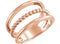 Negative Space Beaded Ring, 14k Rose Gold