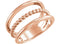 Negative Space Beaded Ring, 14k Rose Gold, Size 7.5