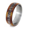 Tulip Wood, Deer Antler 7mm Comfort-Fit Matte Titanium Band, Size 10