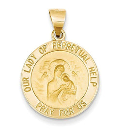 14k Yellow Gold Our Lady Of Perpetual Help Medal Pendant (20X19MM)