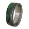 Green Box Elder Burl 8mm Comfort-Fit Sandblasted Titanium Band