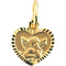 14k Yellow Gold Angel Heart Pendant with Diamond-Cut Frame (9x12 MM)