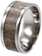 Deer Antler Overlay 8mm Comfort Fit Titanium Wedding Band, Size 10.75