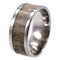 Deer Antler Overlay 8mm Comfort Fit Titanium Wedding Band