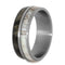 Deer Antler, Buckeye Burl Wood 8mm Comfort-Fit Matte Titanium Wedding Band