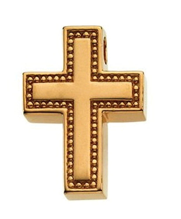 Coticed Cross 14k Yellow Gold Pendant (21X16.25MM)