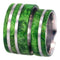 Green Box Elder Burl Wood Comfort-Fit Titanium His and Hers Wedding Band Set, M10-F9