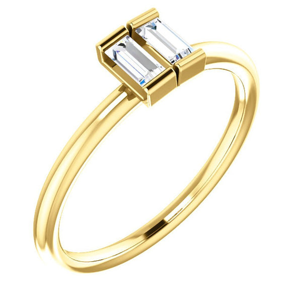 Diamond Two-Stone Ring, 14k Yellow Gold, Size 7 (.25 Ctw, G-H Color,I1 Clarity)