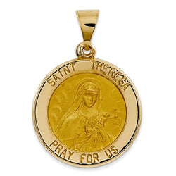 14k Yellow Gold St. Theresa Medal Pendant (22X19MM)