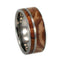 Buckeye Burl, Titanium Pinstripe 8mm Comfort Fit Titanium Wedding Band, Size 12.5