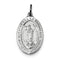 Rhodium-Plated Sterling Silver Spanish Lady Of Guadalupe Medal Pendant (26.5X16MM)