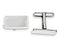 Rhodium-Plated Sterling Silver Rectangle Cuff Links, 21X19MM