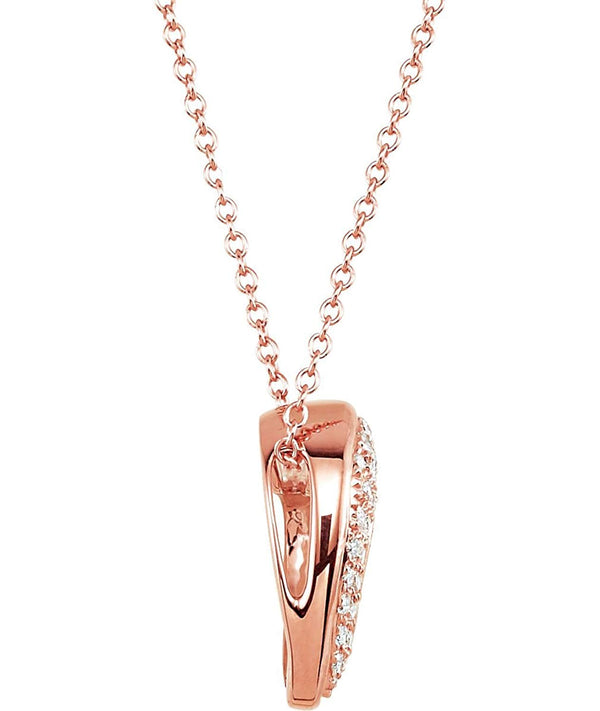 Diamond Heart 14k Rose Gold Pendant Necklace, 18" (1/5 Cttw)