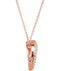 Diamond Heart 14k Rose Gold Pendant Necklace, 18" (1/5 Cttw)