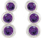 Amethyst Three-Stone Ear Climbers, Rhodium-Plated 14k White Gold