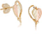 Diamond-Cut Split Leaf Earrings, 10k Gold Trim, 12k Green and Rose Gold Black Hills Gold Motif