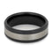 Matte Titanium 8mm Comfort-Fit Black Ceramic Wedding Band