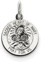 Sterling Silver Antiqued Sacred Heart of Mary Medal (22X15MM)