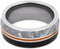 Dinosaur Bone, Gibeon Meteorite, Orange Stripe 9mm Comfort-Fit Titanium Wedding Band, Size 8.75