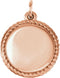 Engrave-able Round Rope Trimmed Pendant, 14k Rose Gold