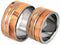 Rowan Wood, Titanium Pinstripes Interchangeable Ring, Couples Wedding Band Set, M14-F9.5