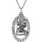 Sterling Silver Oval St. Christopher Medal Necklace, 24" (29x20 MM)