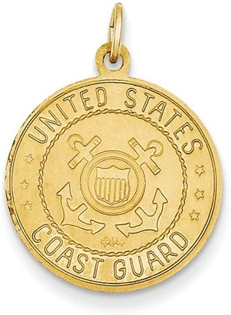 14k Yellow Gold US Coast Guard St. Christopher Medal Pendant (25X19MM)