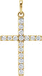 Diamond Cross Pendant, 14k Yellow Gold (1 Ctw, Color GH, Clarity I1)