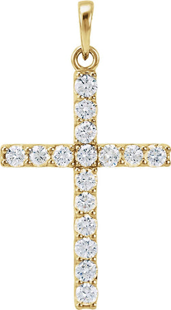 Diamond Cross Pendant, 14k Yellow Gold (0.75 Ctw, Color GH, Clarity I1)