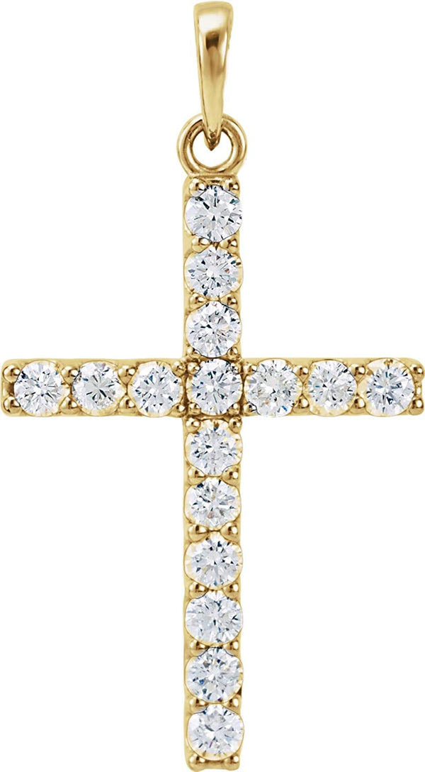 Diamond Cross Pendant, 14k Yellow Gold (0.75 Ctw, Color GH, Clarity I1)