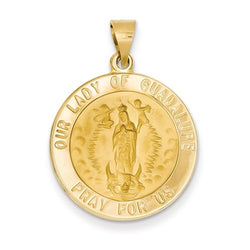 14k Yellow Gold Our Lady Of Guadalupe Medal Pendant (25X22MM)