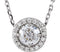 Diamond Halo Necklace, Rhodium-Plated 14k White Gold, 16" (0.2 Ctw, Color G-H Color, I1 Clarity))