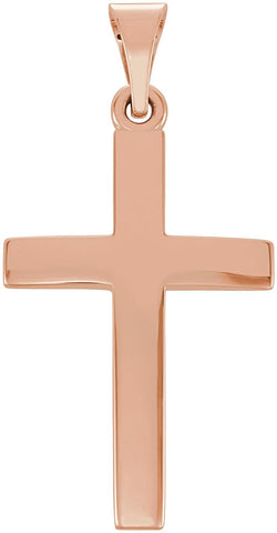 Cross Pendant, 14k Rose Gold (27.00X13.70MM)