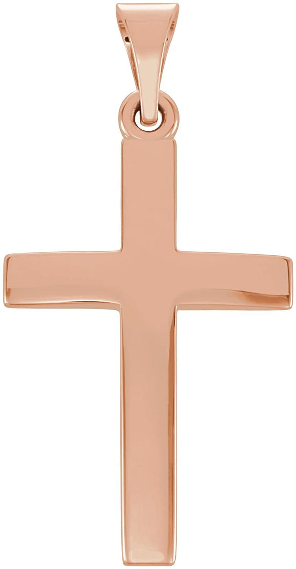 Cross Pendant, 14k Rose Gold (27.00X13.70MM)